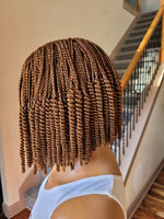 Blunt Cut Feed In Braids with twists Closure  Wig