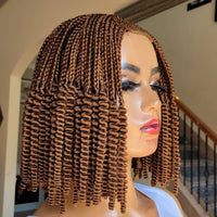 Blunt Cut Feed In Braids with twists Closure  Wig