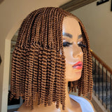 Blunt Cut Feed In Braids with twists Closure  Wig
