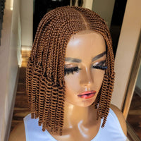 Blunt Cut Feed In Braids with twists Closure  Wig