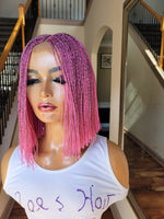 Blunt Cut Micro twists Closure  Wig