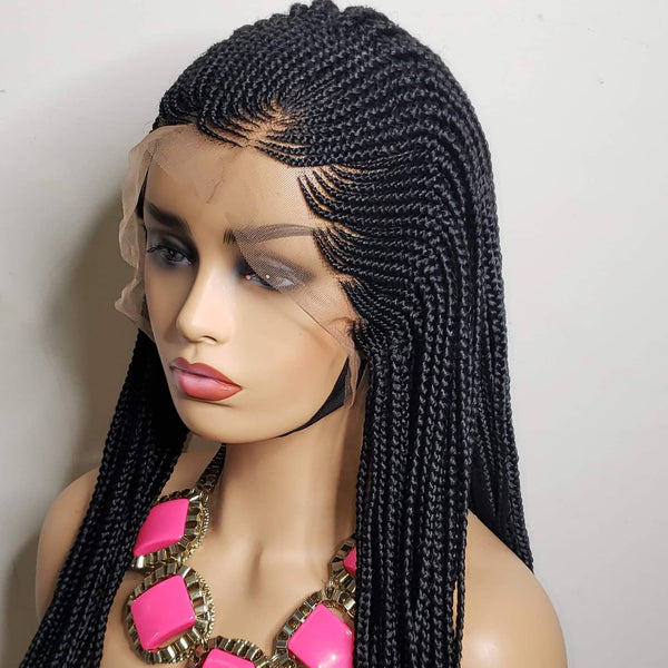 Feed in Senegalese braids Lacefront Wig