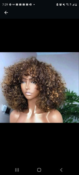 Leona  Pissy curl Fringe wig