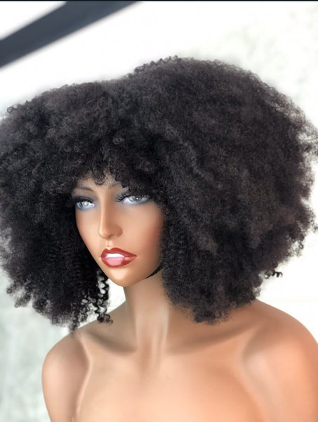 AFRO Kinky curly Fringe wig