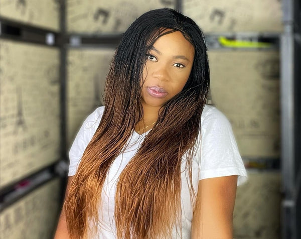 Long Ombre Micro twists Lacefront Wig